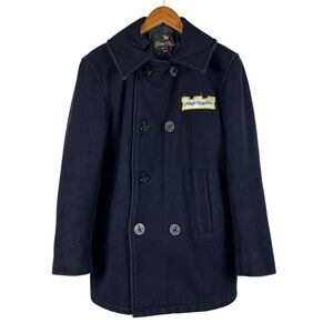 Vintage RARE 80s DISNEY Cast Member Magic Kingdom Navy Pea Coat Wool Size 40 USA